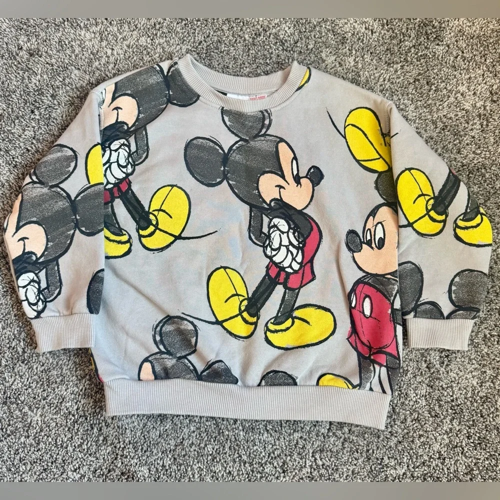 ZARA x Disney Toddler Kids Boys Mickey Mouse Pullover Sweatshirt. Size 4-5Y - Picture 1 of 3